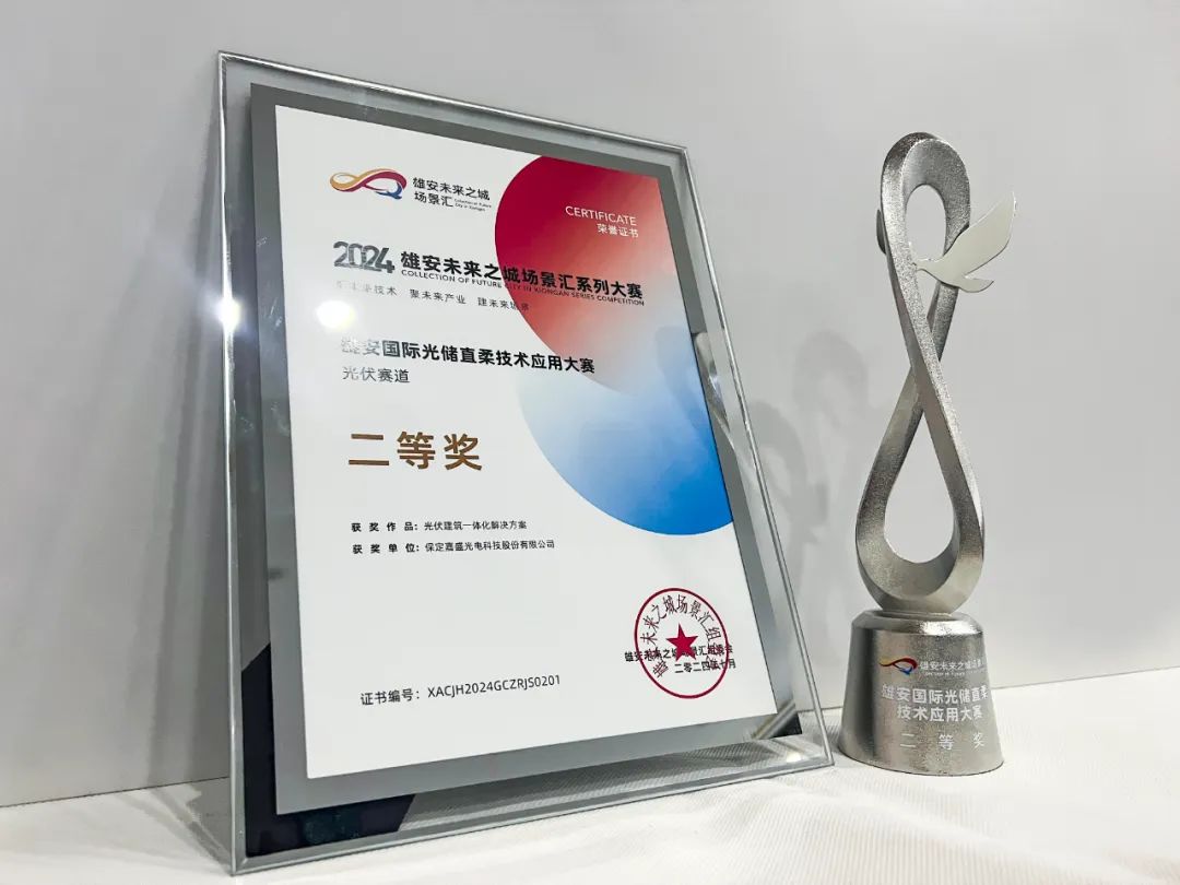 嘉盛光電榮獲雄安國際光儲直柔技術應用大賽二等獎